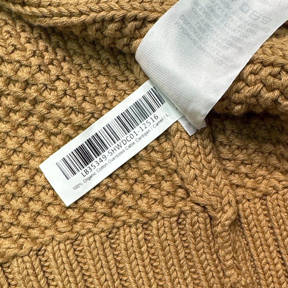 Women’s QUINCE Oversized Cable Knit Cardigan Sweater Size L - Picture 7 of 8
